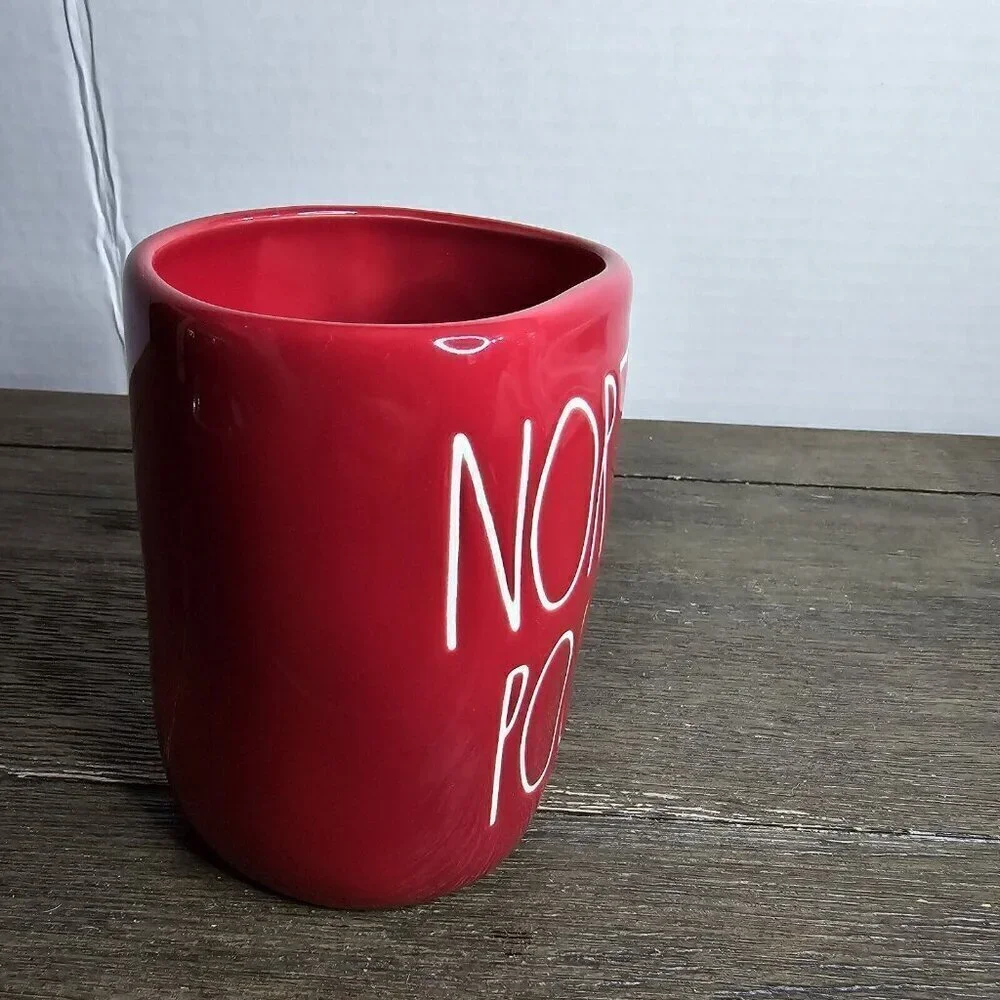 NWT Rae Dunn Artisan North Pole Red Christmas Mug 2020 Magenta Farmhouse